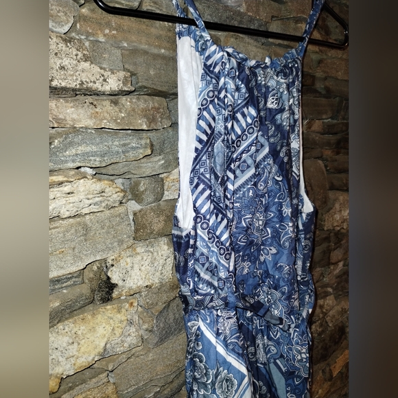 Lucky Brand Halter Top Maxi Dress, Ties At Back Of Neck, Ruffle Hem - Picture 7 of 14